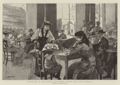Afternoon in the Piazza San Marco, Venice, the Cafe Florian by Samuel Melton Fisher